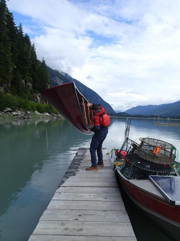 Canoeing in the Pacific Ocean